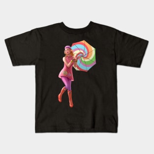 Umbrella Girl Kids T-Shirt